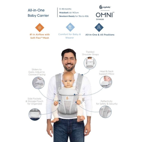 Ergobaby OMNI Breeze Baby Carrier – Onyx Black 3 Ergobaby OMNI Breeze Baby Carrier – Onyx Black 3