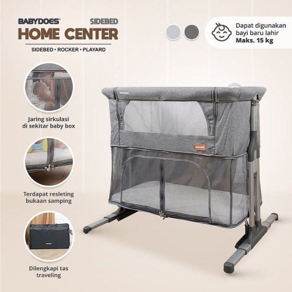 Babydoes Homecenter Bedside Baby Box – Dark Grey 2 Babydoes Homecenter Bedside Baby Box – Dark Grey 2