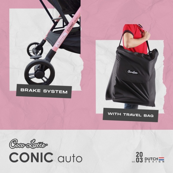 Cocolatte Conic Auto Fold Stroller – Grey 4 Cocolatte Conic Auto Fold Stroller – Grey 4