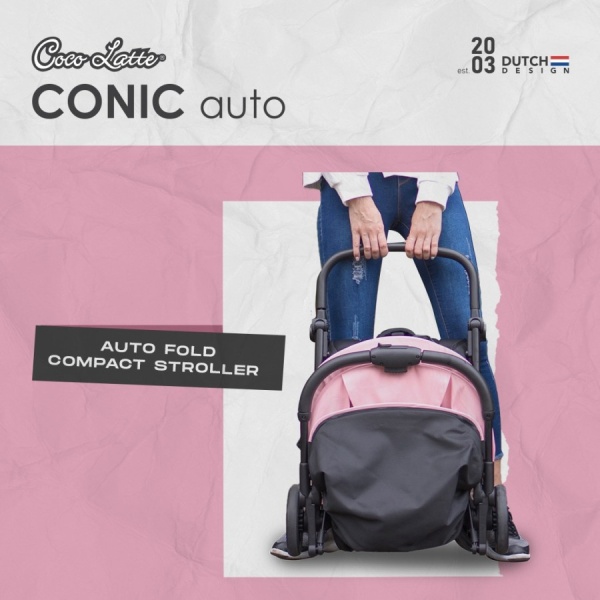 Cocolatte Conic Auto Fold Stroller – Grey 5 Cocolatte Conic Auto Fold Stroller – Grey 5